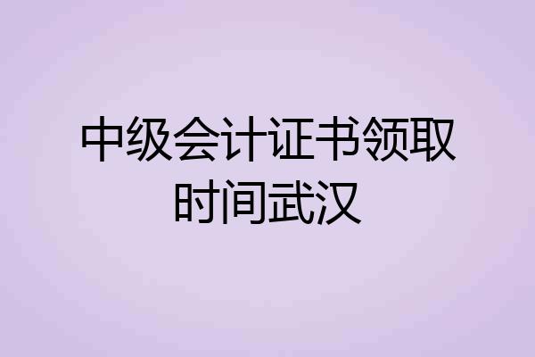 中级会计证书领取时间武汉