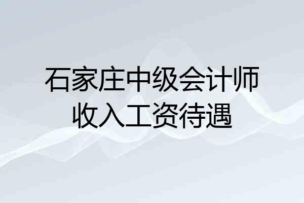 石家庄中级会计师收入工资待遇