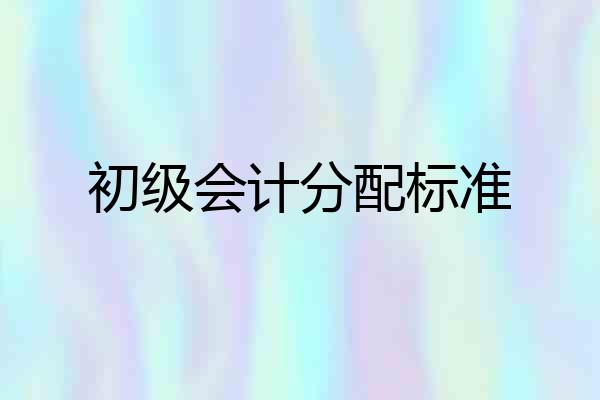 初级会计分配标准