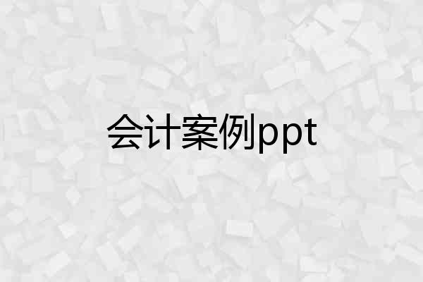 会计案例ppt