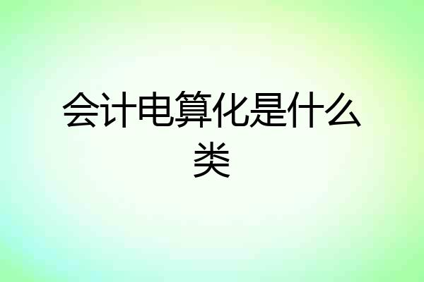 会计电算化是什么类