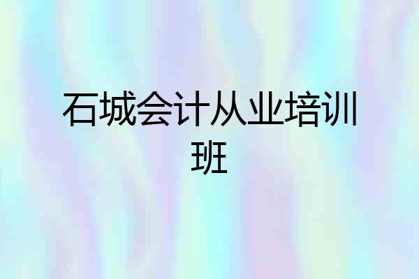石城会计从业培训班