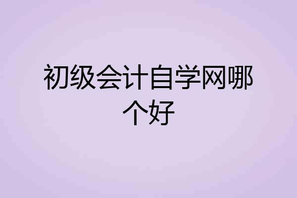 初级会计自学网哪个好