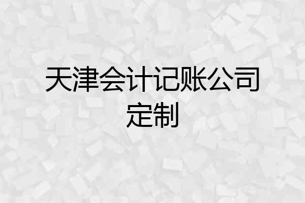 天津会计记账公司定制