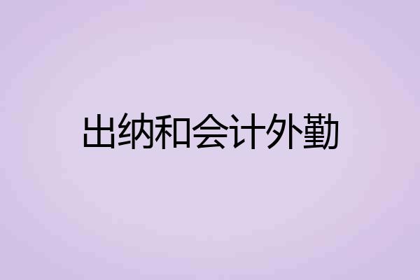 出纳和会计外勤