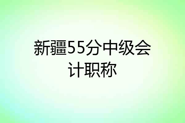 新疆55分中级会计职称