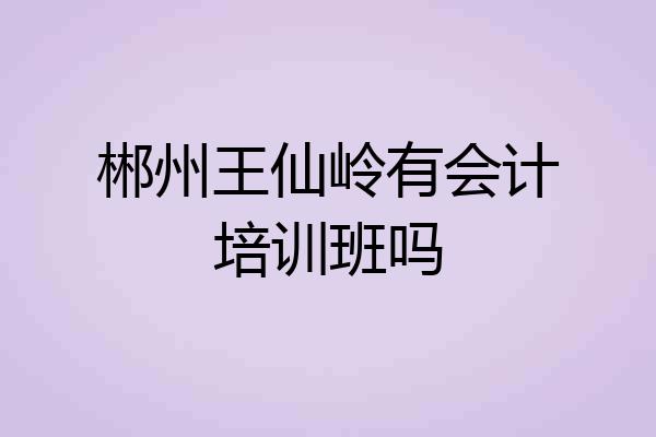郴州王仙岭有会计培训班吗