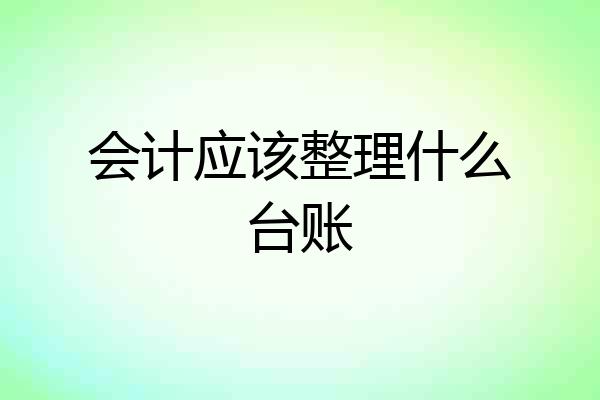 会计应该整理什么台账