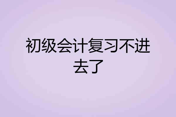 初级会计复习不进去了