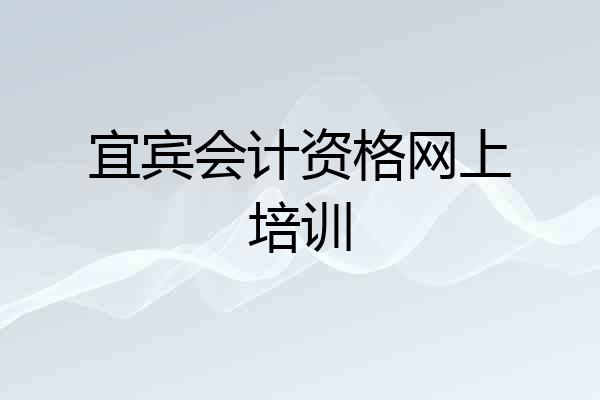 宜宾会计资格网上培训