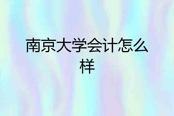 南京大学会计怎么样