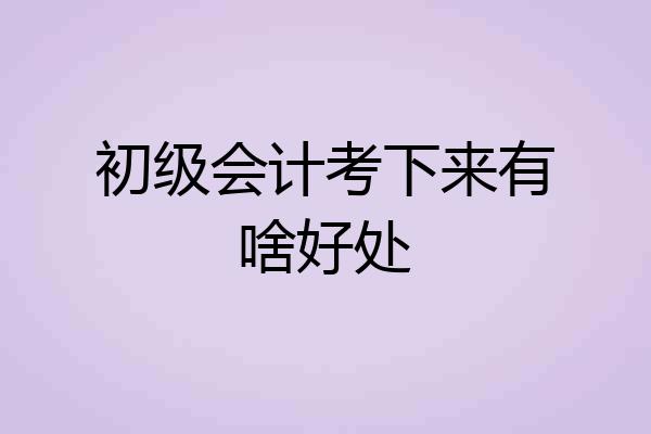初级会计考下来有啥好处