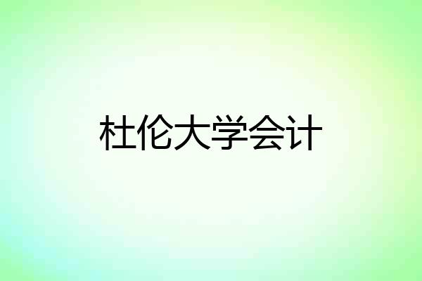 杜伦大学会计