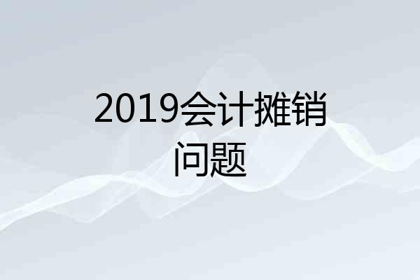 2019会计摊销问题