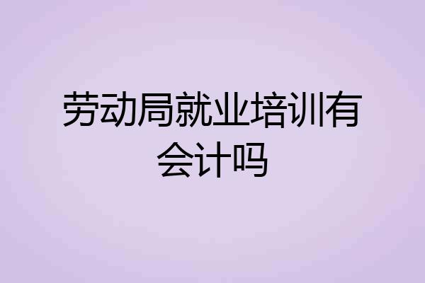 劳动局就业培训有会计吗