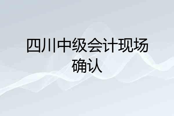 四川中级会计现场确认