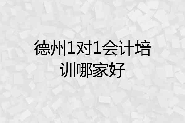 德州1对1会计培训哪家好