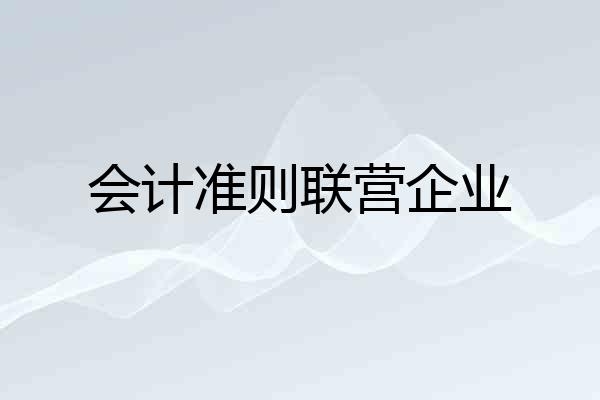 会计准则联营企业