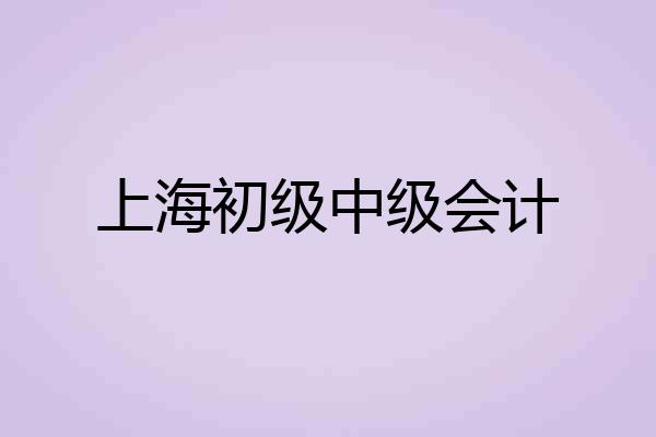 上海初级中级会计