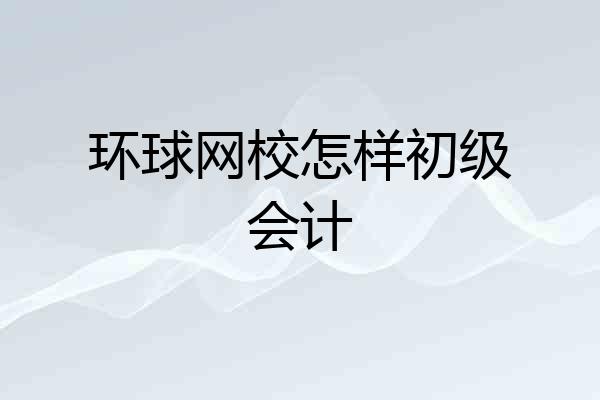 环球网校怎样初级会计