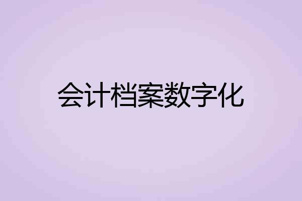 会计档案数字化