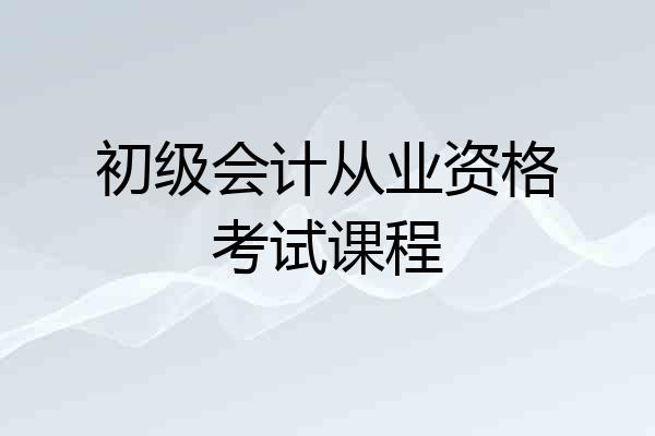 初级会计从业资格考试课程