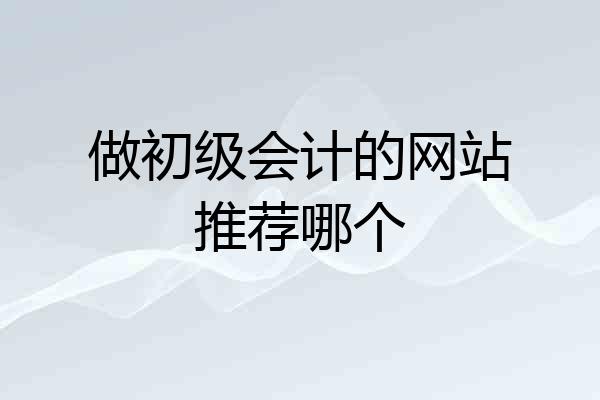 做初级会计的网站推荐哪个