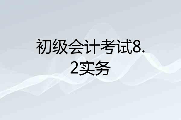 初级会计考试8.2实务