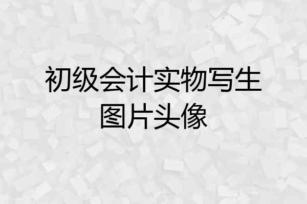 初级会计实物写生图片头像