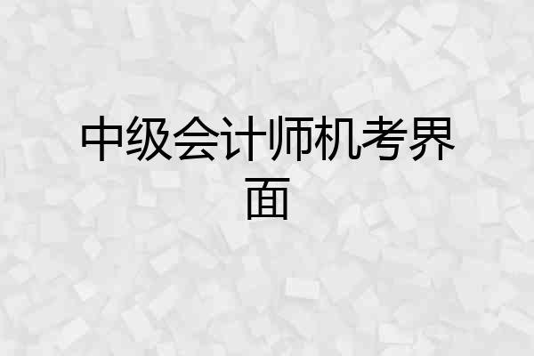 中级会计师机考界面
