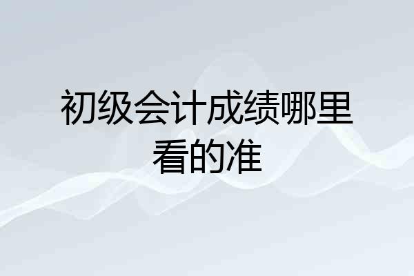 初级会计成绩哪里看的准