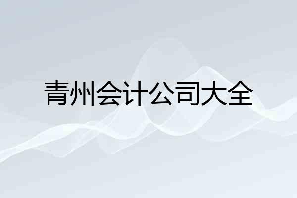 青州会计公司大全