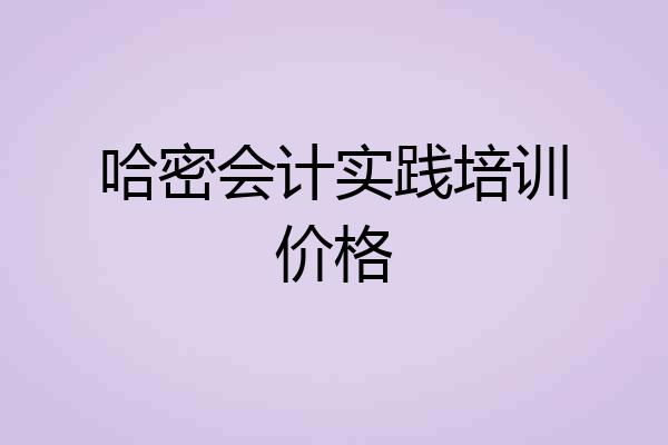 哈密会计实践培训价格