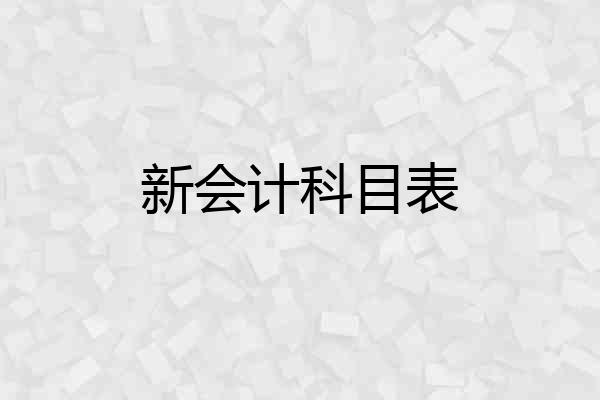 新会计科目表