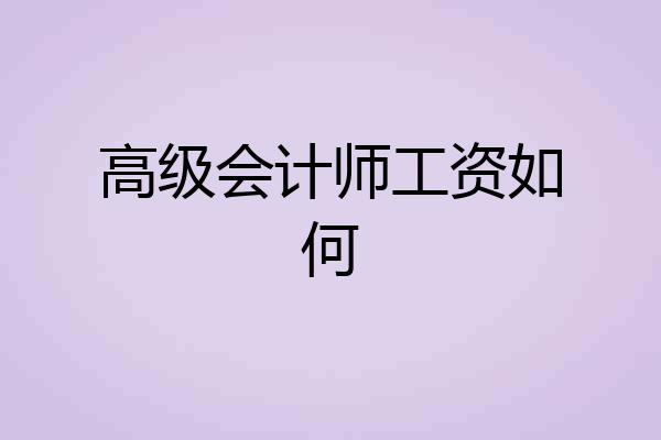 高级会计师工资如何