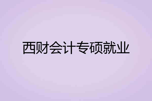 西财会计专硕就业