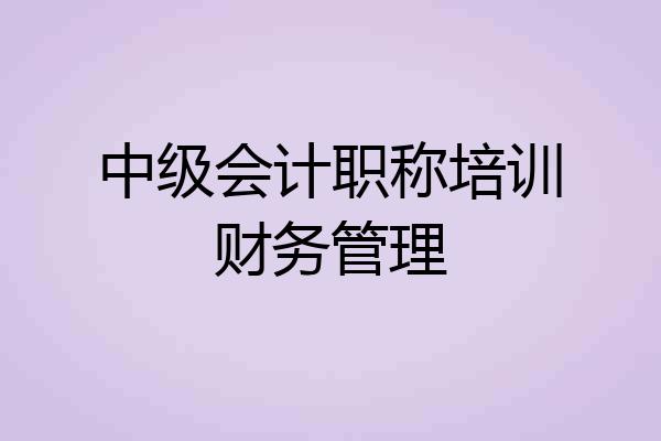 中级会计职称培训财务管理