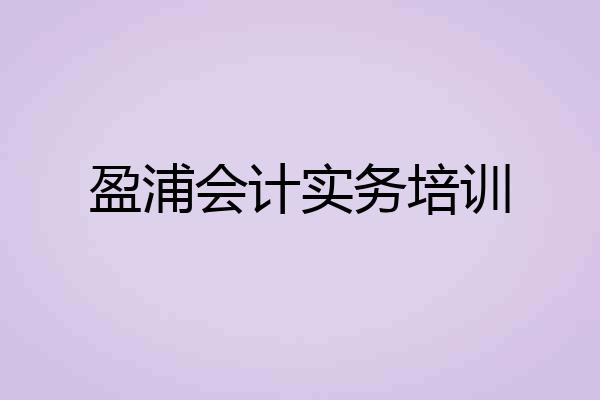 盈浦会计实务培训