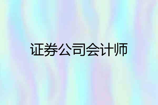 证券公司会计师