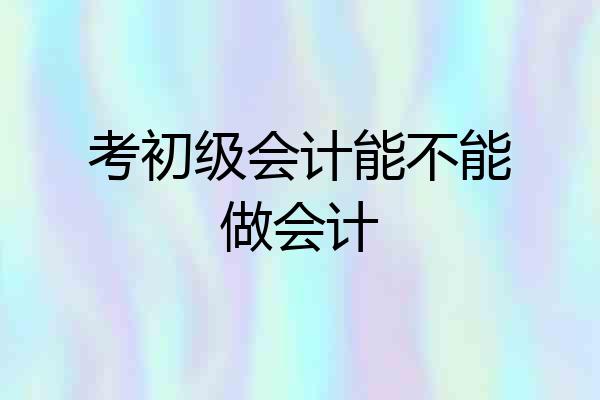 考初级会计能不能做会计