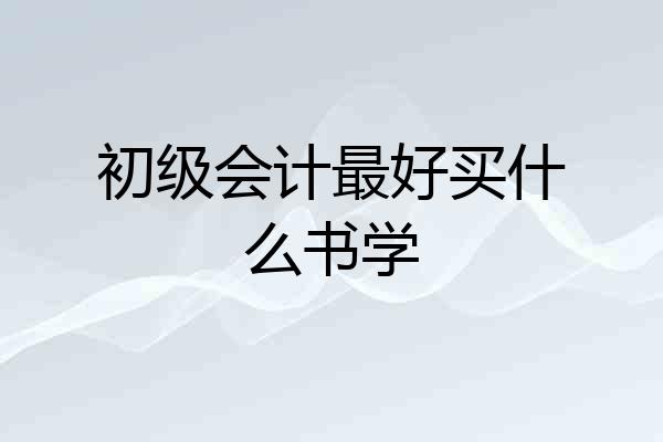 初级会计最好买什么书学