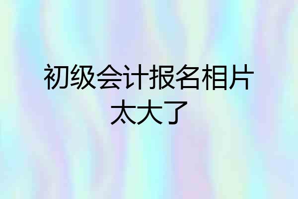 初级会计报名相片太大了