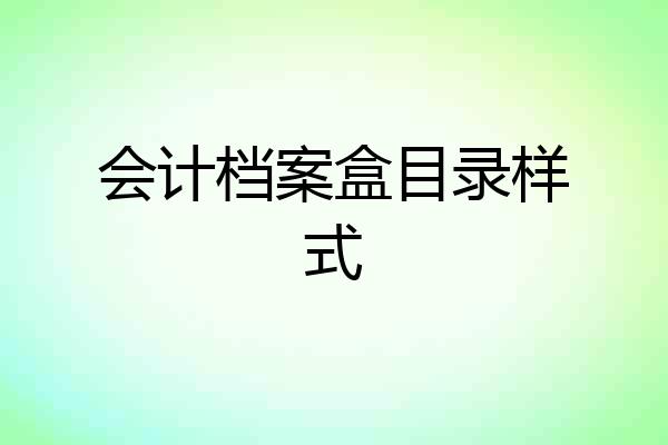 会计档案盒目录样式