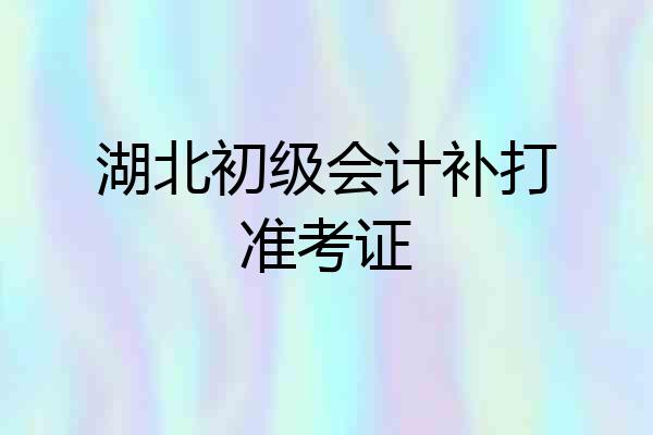 湖北初级会计补打准考证