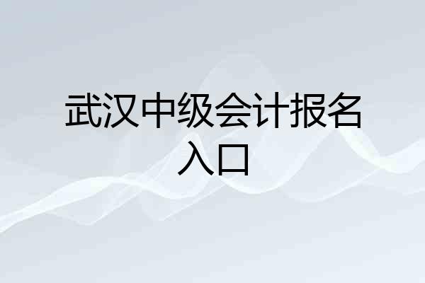 武汉中级会计报名入口