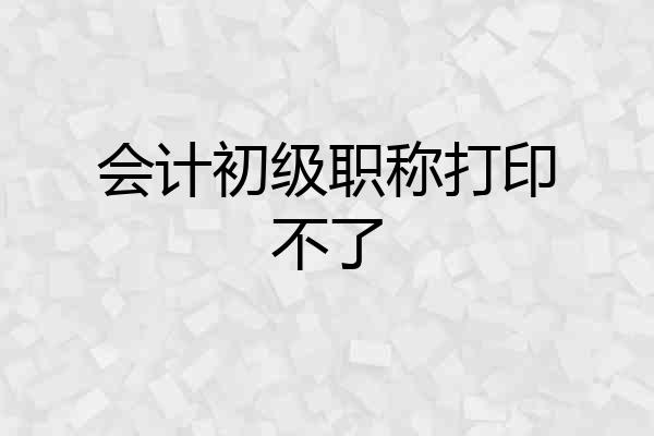 会计初级职称打印不了