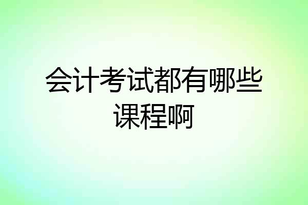 会计考试都有哪些课程啊