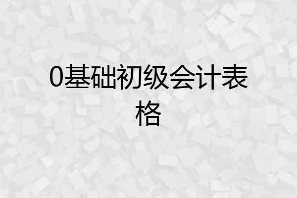 0基础初级会计表格