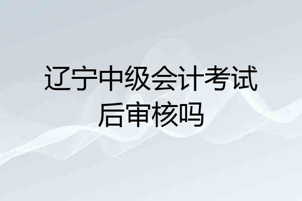 辽宁中级会计考试后审核吗