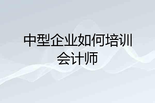 中型企业如何培训会计师